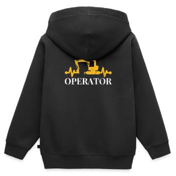 opérateur de pelle - Sweat Premium à capuche zippé enfant bio - noir - Dos - AI Model Kid Male (0cm)