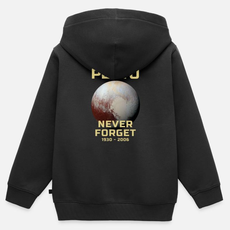Pluto Planet Sonnensystem 1930 2006 - Kinder Premium Organic Zip Hoodie - Schwarz