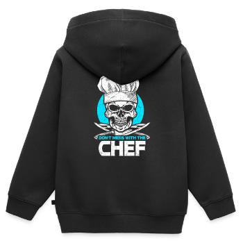 Cuisinier cuisine cuisine - Sweat Premium à capuche zippé enfant bio - noir - Dos - AI Model Kid Male (0cm)