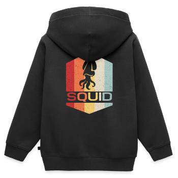 Kraken - Kinder Premium Organic Zip Hoodie - Schwarz - Hinten - AI Model Kid Male (0cm)