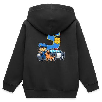 5. Geburtstag Polizei Polizeiauto 5 Jahre Polizist - Kinder Premium Organic Zip Hoodie - Schwarz - Hinten - AI Model Kid Male (0cm)