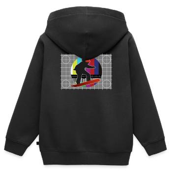 TV Signal Snowboard - Kinder Premium Organic Zip Hoodie - Schwarz - Hinten - AI Model Kid Male (0cm)