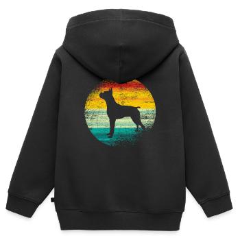 Boxer - Sweat Premium à capuche zippé enfant bio - noir - Dos - AI Model Kid Male (0cm)
