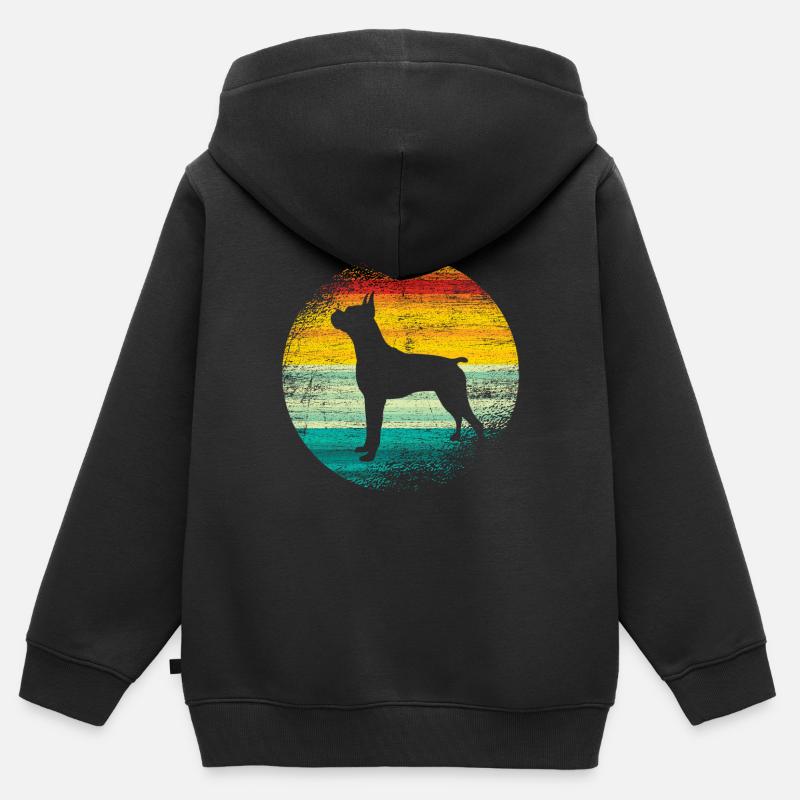 Boxer - Sweat Premium à capuche zippé enfant bio - noir