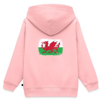 Wales Patriot - Sweat Premium à capuche zippé enfant bio - rose - Dos - AI Model Kid Female (0cm)
