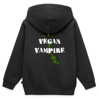 Vegan Vampire Veganer Vampir Halloween - Kinder Premium Organic Zip Hoodie - Schwarz - Hinten - AI Model Kid Male (0cm)