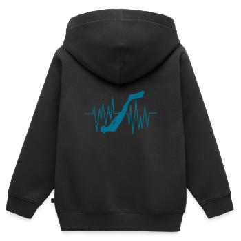 APNOE HEARTHILL Free Diver Snorkeler Gift - Kids Premium Organic Zip-up Hoodie - black - Back - AI Model Kid Male (0cm)