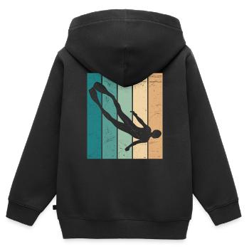 APNOE RETRO freediver snorkeler gift - Kids Premium Organic Zip-up Hoodie - black - Back - AI Model Kid Male (0cm)