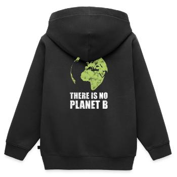 Klimaschutz Umweltverschmutzung - Kinder Premium Organic Zip Hoodie - Schwarz - Hinten - AI Model Kid Male (0cm)