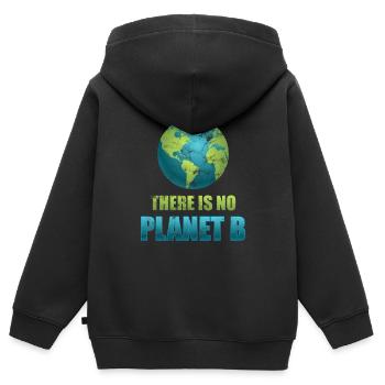 Klimaschutz Natur Umwelt Umweltverschmutzung - Kinder Premium Organic Zip Hoodie - Schwarz - Hinten - AI Model Kid Male (0cm)