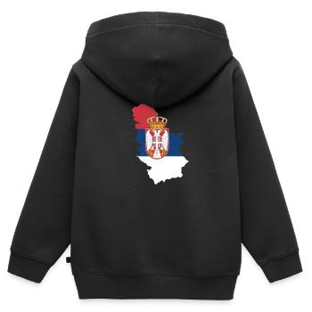 Serbien - Kinder Premium Organic Zip Hoodie - Schwarz - Hinten - AI Model Kid Male (0cm)