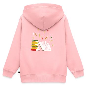 Bücher Bibliothek - Kinder Premium Organic Zip Hoodie - Rosa - Hinten - AI Model Kid Female (0cm)