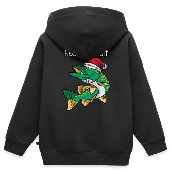 Hecht Ruprecht - Kinder Premium Organic Zip Hoodie - Schwarz - Hinten - AI Model Kid Male (0cm)