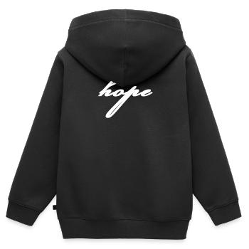 hope - Kinder Premium Organic Zip Hoodie - Schwarz - Hinten - AI Model Kid Male (0cm)