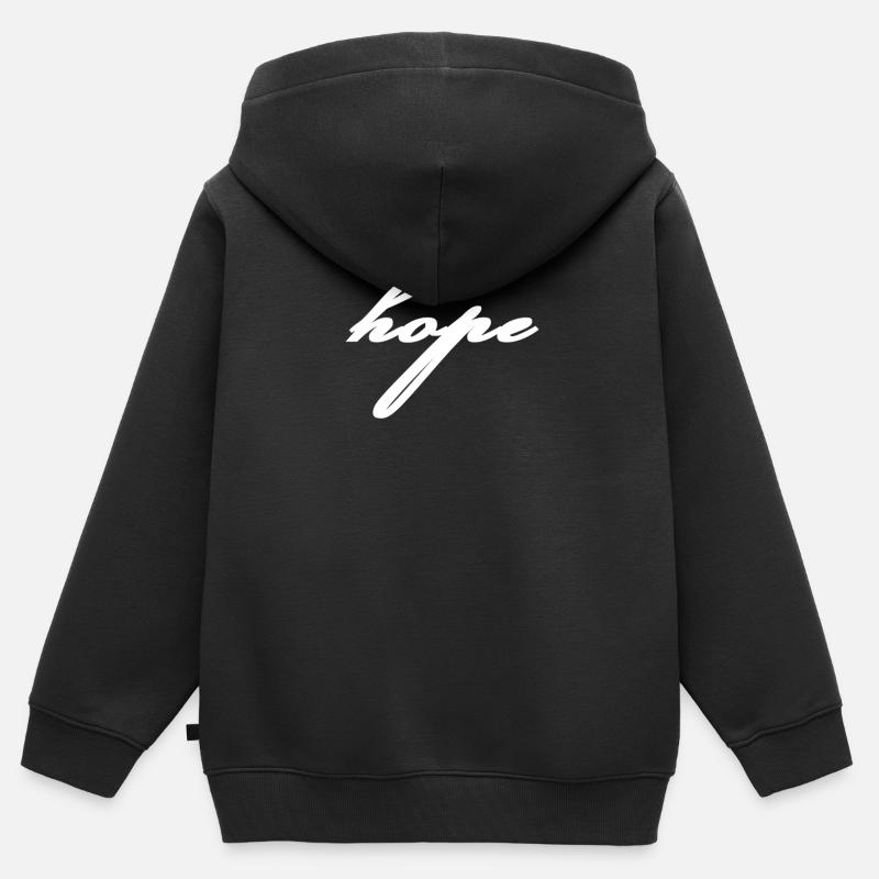hope - Sweat Premium à capuche zippé enfant bio - noir