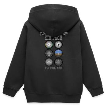 FLIGHT INSTRUCTOR SIXPACK Geschenk Für Fluglehrer - Kinder Premium Organic Zip Hoodie - Schwarz - Hinten - AI Model Kid Male (0cm)