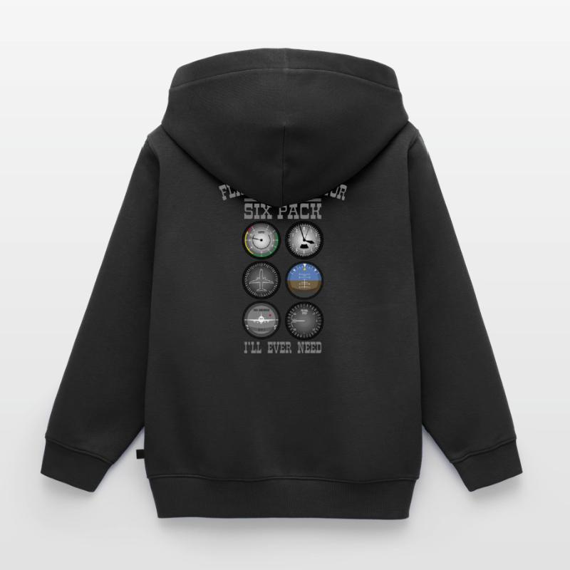 FLIGHT INSTRUCTOR SIXPACK Gift For Flight Instructors Kids Premium Organic Zip-up Hoodie