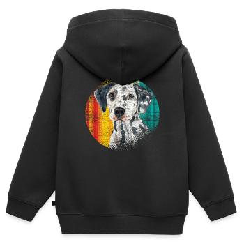 Dalmatiner Tierliebhaber - Kinder Premium Organic Zip Hoodie - Schwarz - Hinten - AI Model Kid Male (0cm)