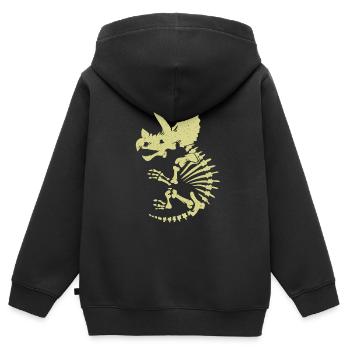 Triceratops - Kinder Premium Organic Zip Hoodie - Schwarz - Hinten - AI Model Kid Male (0cm)