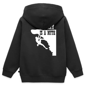 La gravité est un mythe - Sweat Premium à capuche zippé enfant bio - noir - Dos - AI Model Kid Male (0cm)