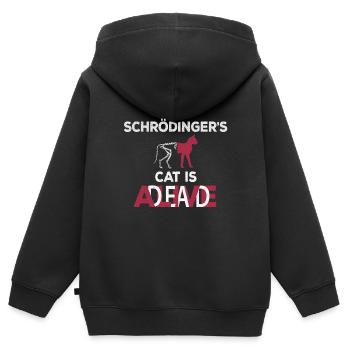 Schrödingers Katze - Kinder Premium Organic Zip Hoodie - Schwarz - Hinten - AI Model Kid Male (0cm)