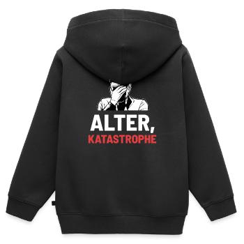 Old disaster - Kids Premium Organic Zip-up Hoodie - black - Back - AI Model Kid Male (0cm)