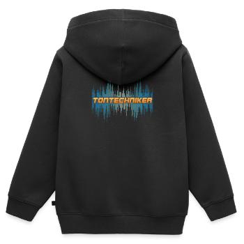 Tontechniker Ton Tonmeister Toningenieur Geschenk - Kinder Premium Organic Zip Hoodie - Schwarz - Hinten - AI Model Kid Male (0cm)