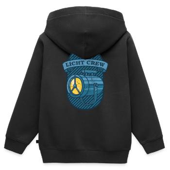 LICHT CREW Retro Licht Lichttechniker Geschenk - Kinder Premium Organic Zip Hoodie - Schwarz - Hinten - AI Model Kid Male (0cm)