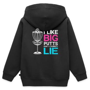 Frisbee - Kinder Premium Organic Zip Hoodie - Schwarz - Hinten - AI Model Kid Male (0cm)