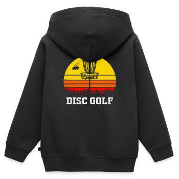 Frisbee - Kinder Premium Organic Zip Hoodie - Schwarz - Hinten - AI Model Kid Male (0cm)