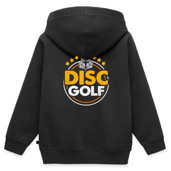 Frisbee - Kinder Premium Organic Zip Hoodie - Schwarz - Hinten - AI Model Kid Male (0cm)