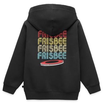 Frisbee - Kinder Premium Organic Zip Hoodie - Schwarz - Hinten - AI Model Kid Male (0cm)