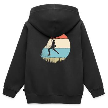 Klettern Vintage - Kinder Premium Organic Zip Hoodie - Schwarz - Hinten - AI Model Kid Male (0cm)