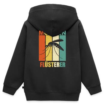 Mücken Flüsterer - Kinder Premium Organic Zip Hoodie - Schwarz - Hinten - AI Model Kid Male (0cm)