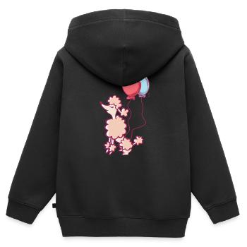 caniche - Sweat Premium à capuche zippé enfant bio - noir - Dos - AI Model Kid Male (0cm)