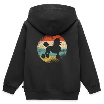 caniche - Sweat Premium à capuche zippé enfant bio - noir - Dos - AI Model Kid Male (0cm)