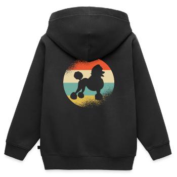 Pudel Hunderasse - Kinder Premium Organic Zip Hoodie - Schwarz - Hinten - AI Model Kid Male (0cm)