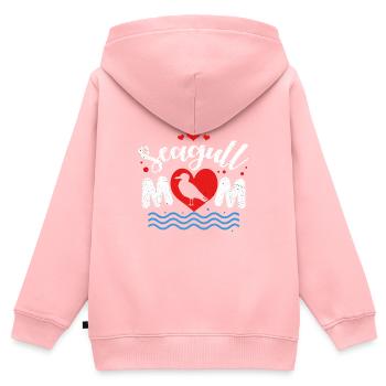 Mouette - Sweat Premium à capuche zippé enfant bio - rose - Dos - AI Model Kid Female (0cm)