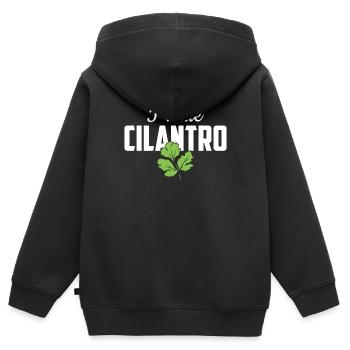 I Hate Coriander - I Hate Cilantro - Kids Premium Organic Zip-up Hoodie - black - Back - AI Model Kid Male (0cm)