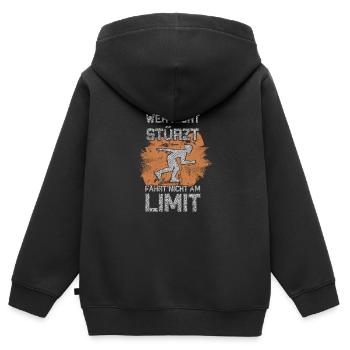 Patinage en ligne - adage amusant pour patineurs en ligne - Sweat Premium à capuche zippé enfant bio - noir - Dos - AI Model Kid Male (0cm)