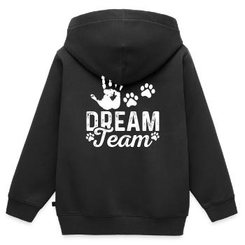 Hunde Haustier Hundebesitzer Hundefreund - Kinder Premium Organic Zip Hoodie - Schwarz - Hinten - AI Model Kid Male (0cm)