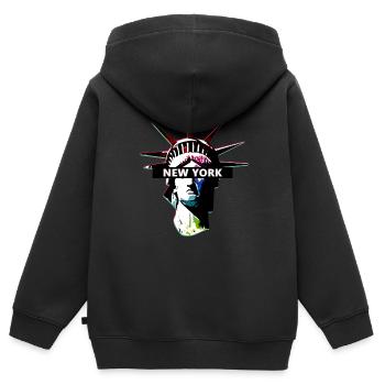 Freiheitsstatue New York - Kinder Premium Organic Zip Hoodie - Schwarz - Hinten - AI Model Kid Male (0cm)