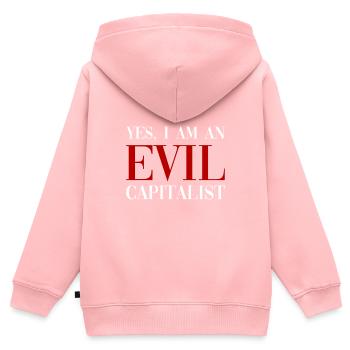 Kapitalismus - Kinder Premium Organic Zip Hoodie - Rosa - Hinten - AI Model Kid Female (0cm)