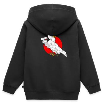 Lustiger Kakadu Papagei Frisur - Kinder Premium Organic Zip Hoodie - Schwarz - Hinten - AI Model Kid Male (0cm)