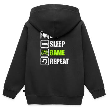 Gaming Gamer Game - Kinder Premium Organic Zip Hoodie - Schwarz - Hinten - AI Model Kid Male (0cm)