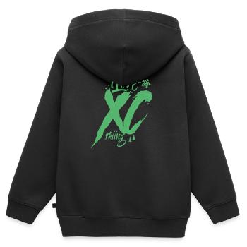 Langlauf Langlaufen Skier Skating Langläufer - Kinder Premium Organic Zip Hoodie - Schwarz - Hinten - AI Model Kid Male (0cm)