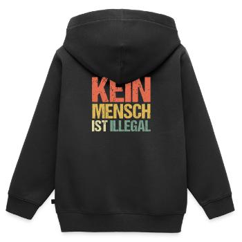 Rassismus Antirassismus Illegal Toleranz Geschenk - Kinder Premium Organic Zip Hoodie - Schwarz - Hinten - AI Model Kid Male (0cm)