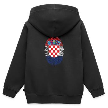 Kroatien Fingerabdruck - Kinder Premium Organic Zip Hoodie - Schwarz - Hinten - AI Model Kid Male (0cm)