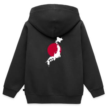 Japan Landkarte Geschenk - Kinder Premium Organic Zip Hoodie - Schwarz - Hinten - AI Model Kid Male (0cm)