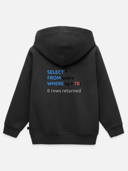 Programmierer Admin Lustiger SQL Code - Kinder Premium Organic Zip Hoodie -